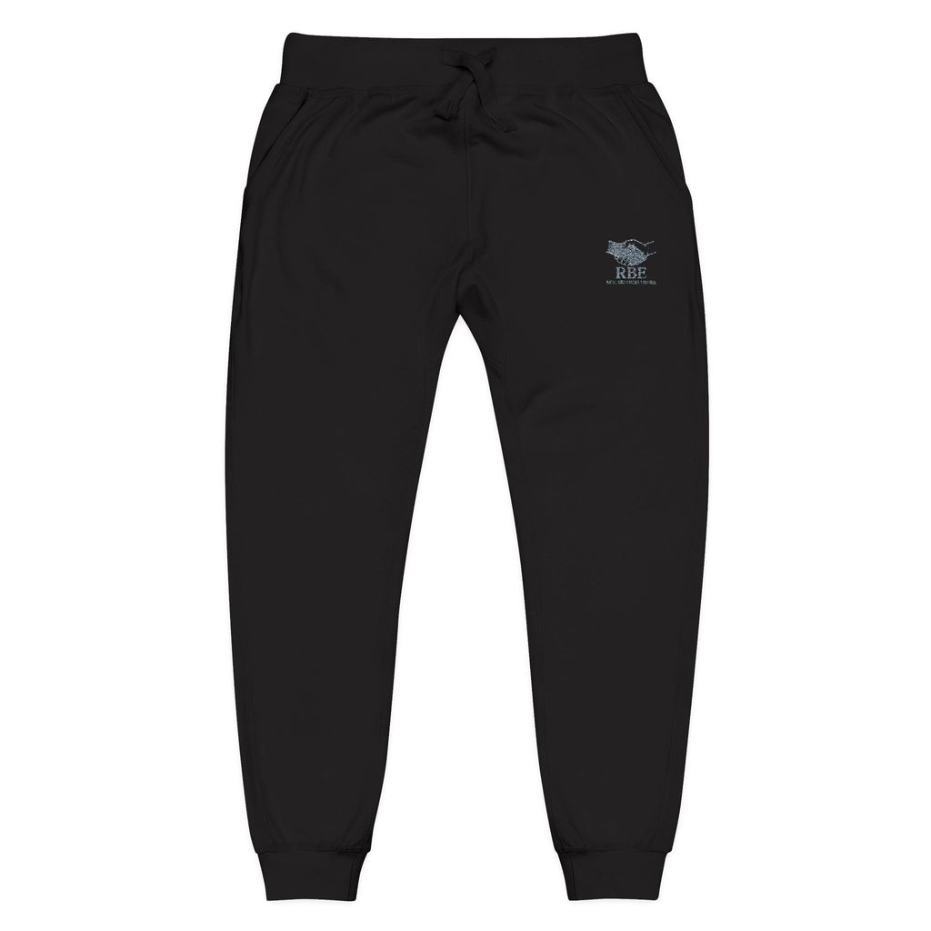 Blue Floral Heart Embroidery Sweatpants