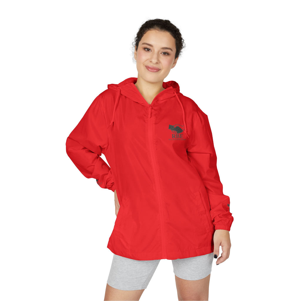 RBE Handshake Logo Windbreaker Jacket | Back Chest Sleeve Print