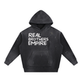 Vintage Washed Frayed Fleece Hoodie