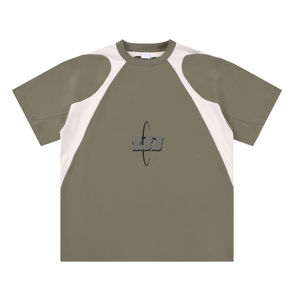 Contrast Panel Cotton T-Shirt