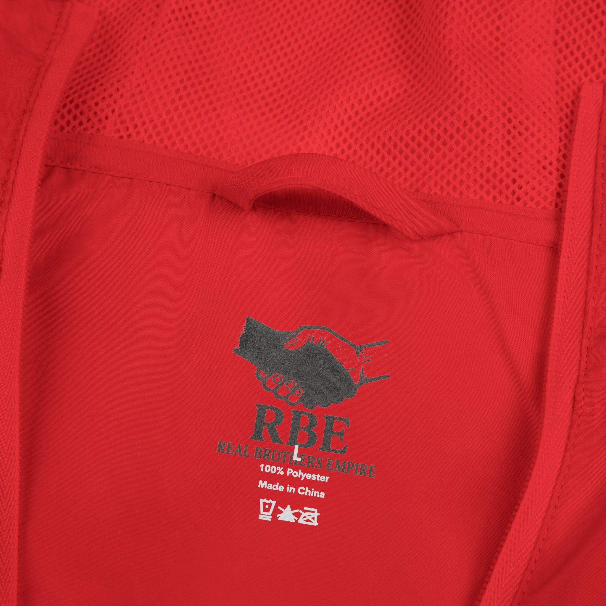 RBE Handshake Logo Windbreaker Jacket | Back Chest Sleeve Print