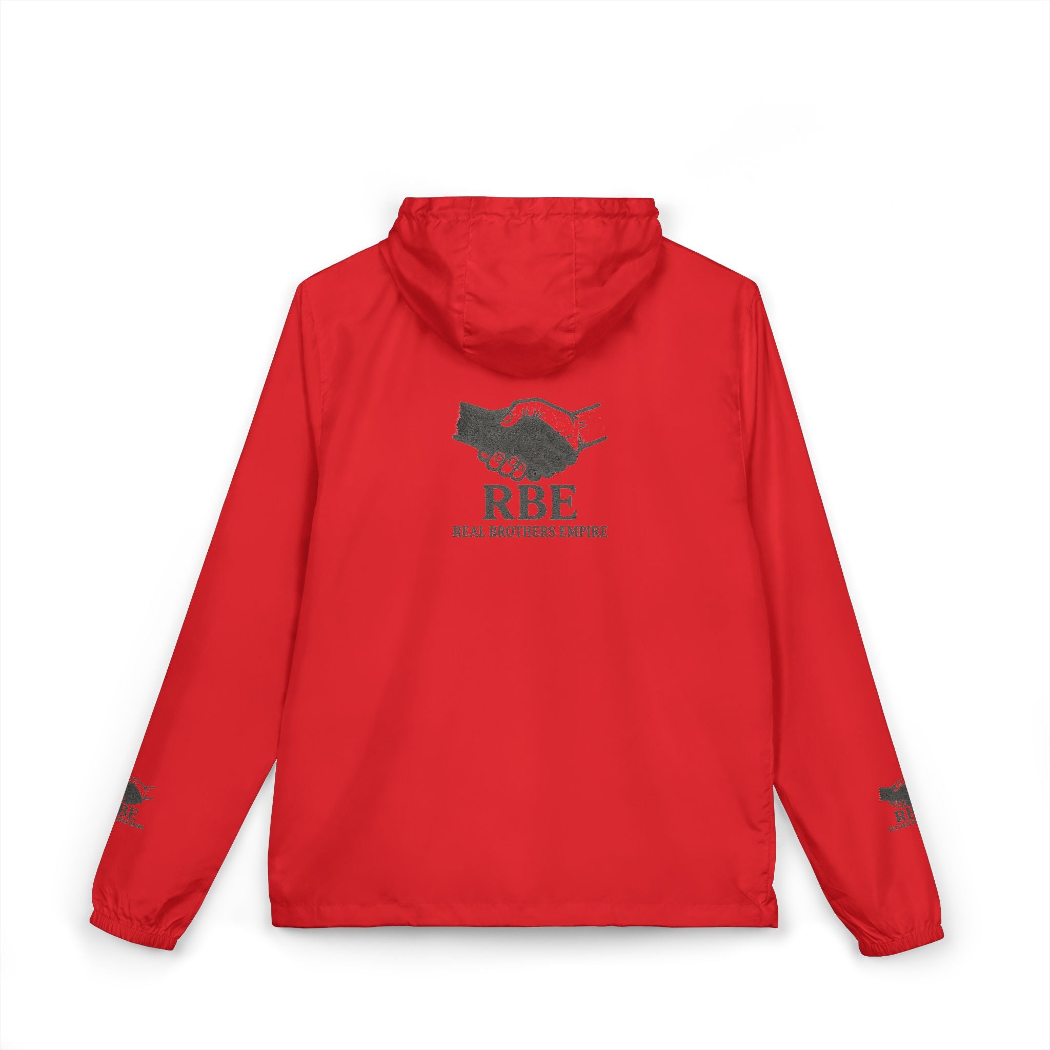 RBE Handshake Logo Windbreaker Jacket | Back Chest Sleeve Print
