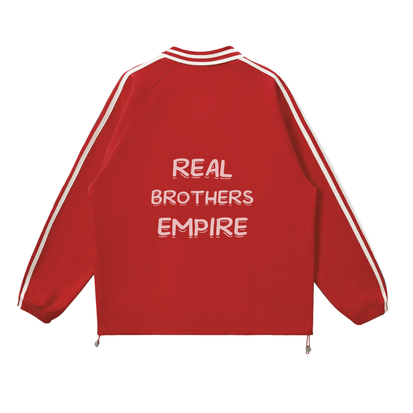 Contrast Striped Lapel Collar Sweatshirt