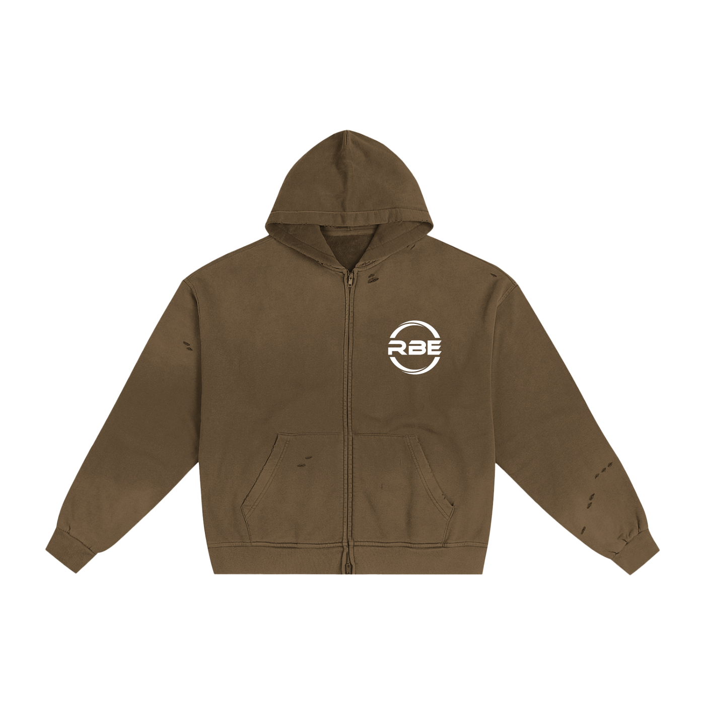 Hand-Frayed Sunfade Zip Hoodie