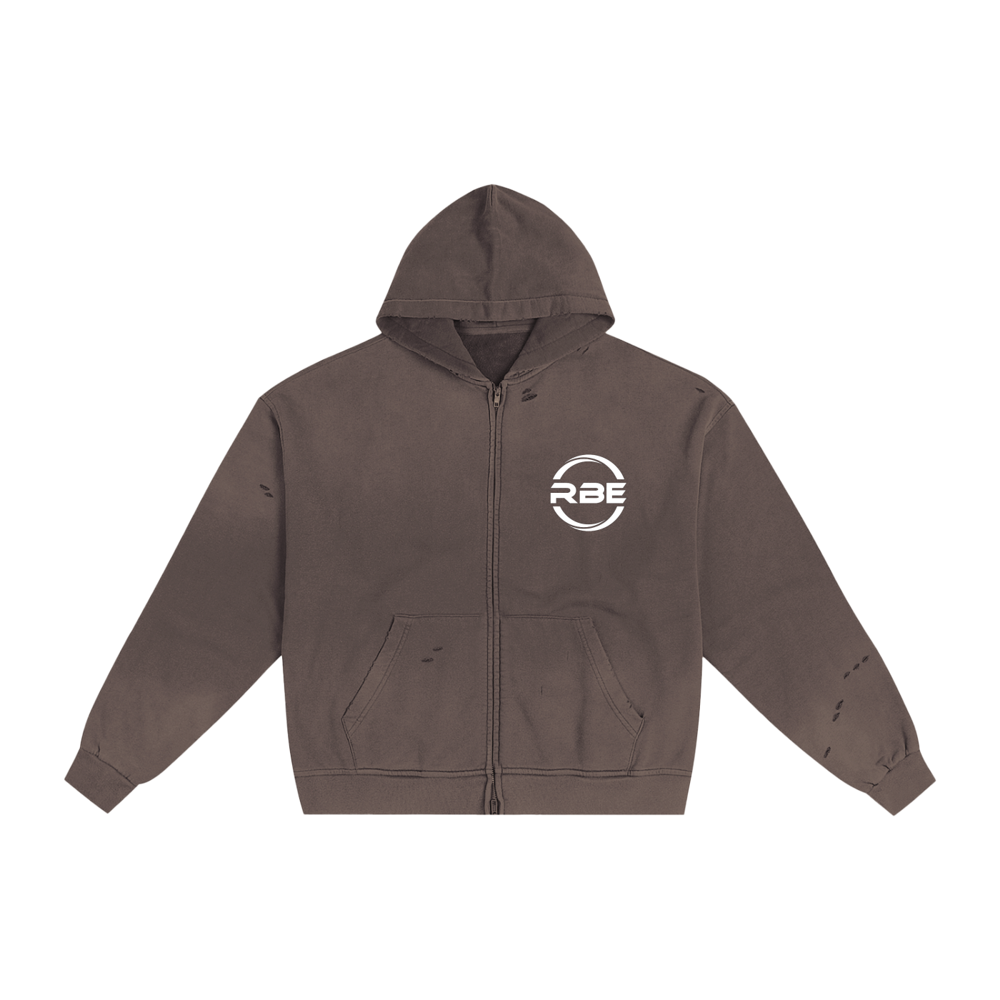 Hand-Frayed Sunfade Zip Hoodie