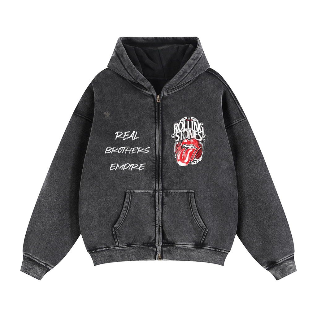 Zip-Through Boxy Fleece Hoodie